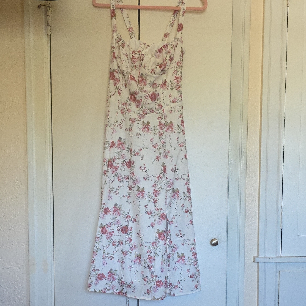 Source Unknown Pink and White Floral Dress